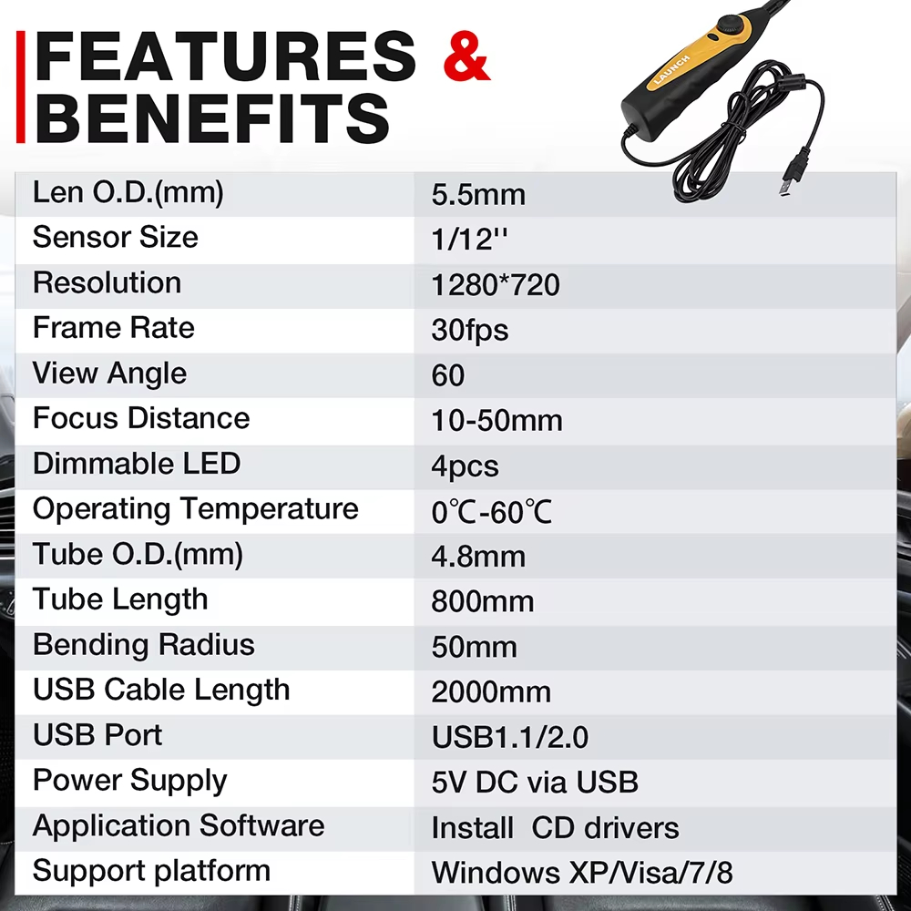 LAUNCH VSP600 Car Borescope Ca - Photography Lighting Description ulasan dan harga