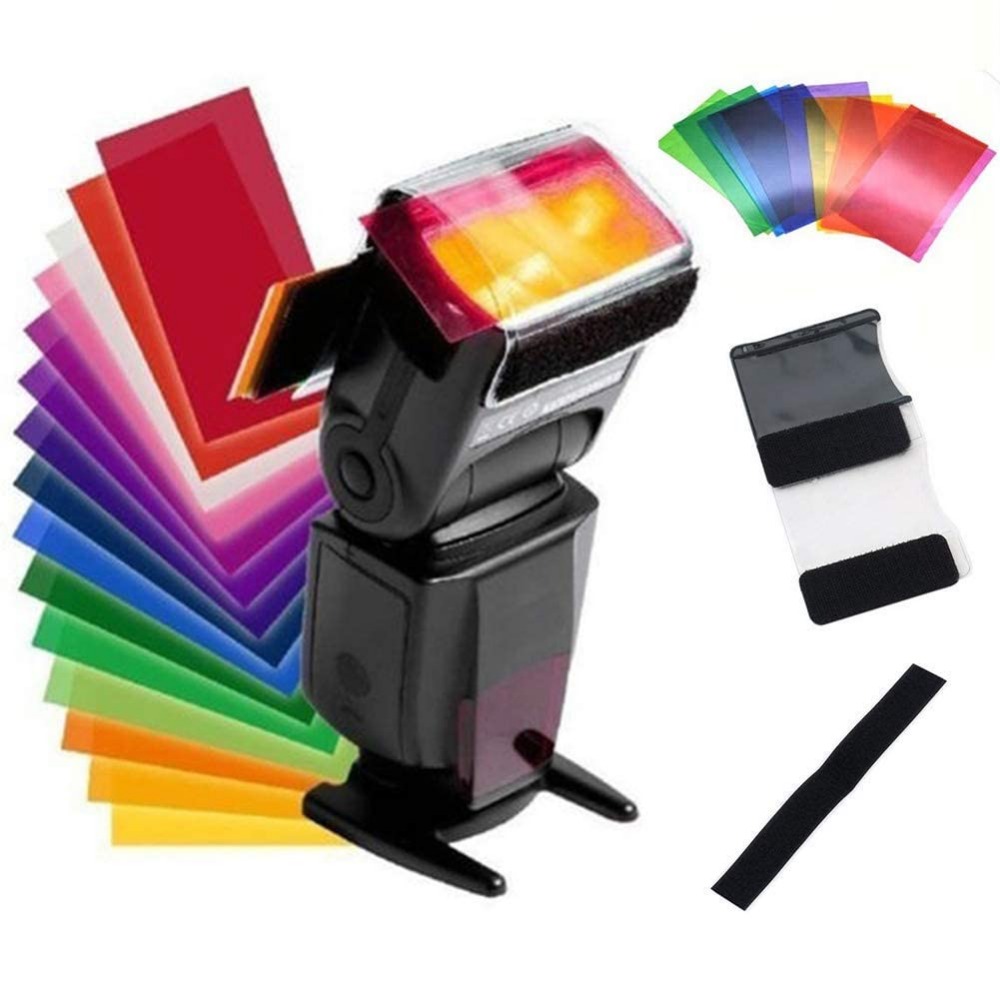 12 Colors Camera Flash Gels Li - Photography Lighting Meter ulasan dan harga
